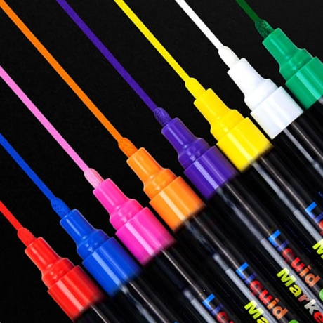 Liquid Chalk Markers - Pack of 8 Colour Markers